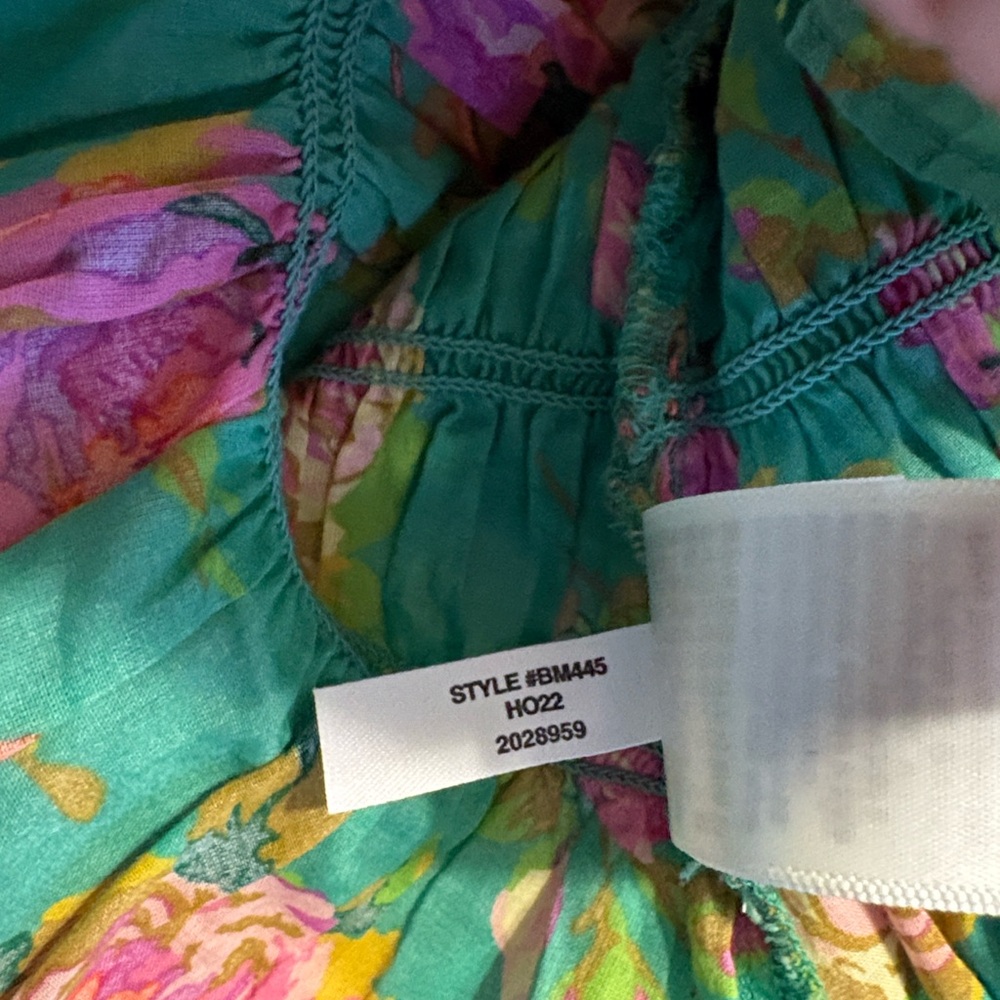 J. Crew Tie-Front Voile Camisole in Rose Garden Size Large Green Pink Summer - Picture 8 of 8